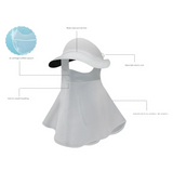 Black Women's UV Protection Sun Hat with Detachable Neck Flap and Wide Brim - Front View