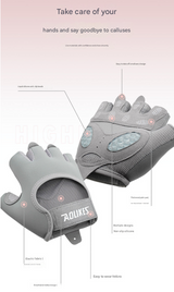 S Pink Breathable Gym Training Gloves with Non-Slip Palm Grip - Front View