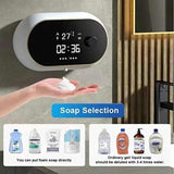 White Gel Model Wall-Mounted Automatic Liquid Soap Dispenser with LED Display - Top-Down View