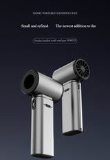 Grey Portable 2-in-1 Mini Handheld Fan and Hair Dryer - Front View