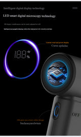 Grey Portable 2-in-1 Mini Handheld Fan and Hair Dryer - Side View