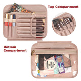 Blue Multifunctional Travel Toiletry Organizer with Hanger and Large Storage Capacity - Side View