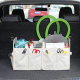 Black Large Car Storage Organizer with Handles, 24x17.6x12.2 in, Collapsible - Side View