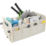 Black Large Car Storage Organizer with Handles, 24x17.6x12.2 in, Collapsible - Top-Down View
