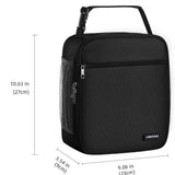 Black and White Spots Set of 2 Handheld Insulated Lunch Bags for Food Storage - Front View