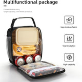 Black and White Spots Set of 2 Handheld Insulated Lunch Bags for Food Storage - Side View