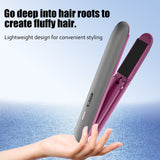 2-in-1 Hair Straightener and Curler, Portable with Adjustable Heat - Front View