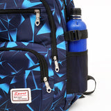 Red Stylish 3-Piece Backpack Set with Unique Geometric Design - Front View