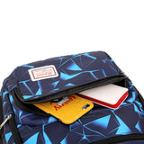 Rose-red Stylish 3-Piece Backpack Set with Unique Geometric Design - Side View