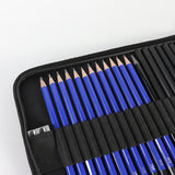 Light Blue 40-Piece Drawing Pencil Set, Professional Art Kit in Convenient Storage Case - Front View