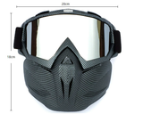 Black Sleek Black Full-Face Snow Goggles with Mirror Lens - Ultimate Protection and Comfort - Front View
