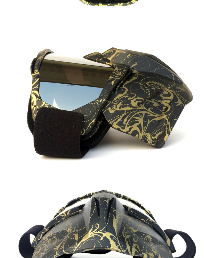 Teardrop Frame Gray Sheet Full-Face Snow Goggles with Mirror Lens - Ultimate Protection and Comfort