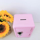 Red Mini Metal Safe Box with Combination Lock and Key - Compact Security Storage - Side View