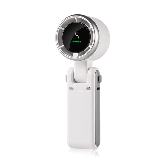 White Portable Handheld Mini Fan - USB Rechargeable Desktop Fan for Outdoor and Indoor Use