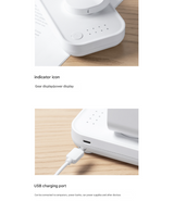 White Portable Mini Fan - Compact, Quiet, and Rechargeable for Personal Cooling - Top-Down View