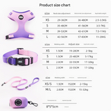 XS Purple-pink Adjustable Soft Pet Harness with Leash & Poop Bag Dispenser - Front View