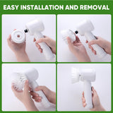 Grey Electric Cleaning Brush with Multiple Attachments - Rechargeable and Versatile for Home and Kitchen Use
