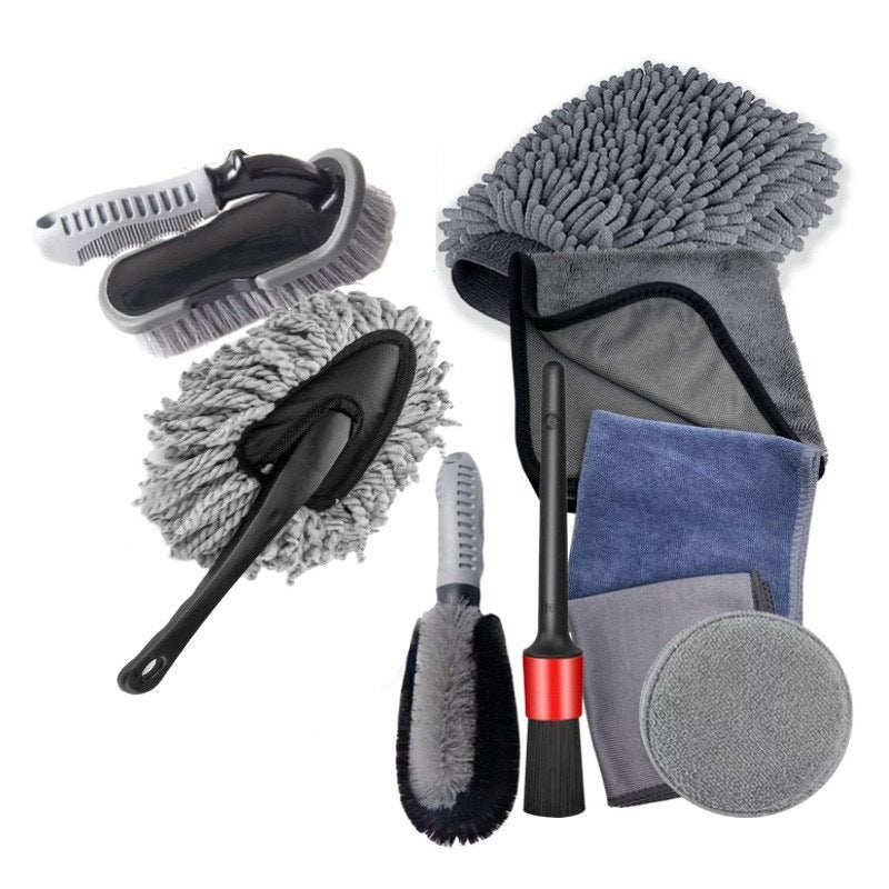 Complete Car Cleaning Kit with Microfiber Towels and Brushes ??All-In-One for Interior and Exterior Care