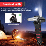 Blue Emergency Car Window Breaker Tool with LED Flashlight - Compact, Safety & Multi-Purpose - Side View