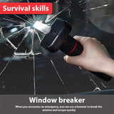 Blue Emergency Car Window Breaker Tool with LED Flashlight - Compact, Safety & Multi-Purpose - 45-Degree Angle