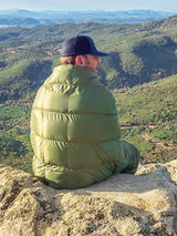 Military Green Compact Lightweight Quilted Blanket - Soft, Warm, and Portable for Outdoor Adventures - Front View