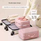 Pink Big Size Multifunctional Compact Travel Organizer Bag Stores 6-8 Essentials for Easy Access - Side View