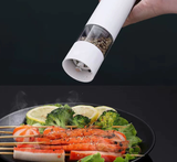 Red Elegant Red Electric Salt and Pepper Grinder - Modern and Compact for Effortless Seasoning - Side View