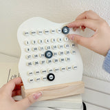 2 PCS White Minimalist Wooden Desktop Calendar Set - Stylish and Functional for Organizing Your Time