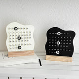 2 PCS White Minimalist Wooden Desktop Calendar Set - Stylish and Functional for Organizing Your Time - Side View