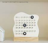2 PCS Black Minimalist Wooden Desktop Calendar Set - Stylish and Functional for Organizing Your Time - Front View