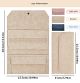 Khaki Crochet Accessories Storage Pouch - Soft Leatherette Organizer for Hooks and Tools - Top-Down View