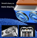 White Electric Shaver - Compact and Portable, USB Rechargeable with Digital Display, Ergonomic Design - Side View