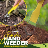 Yellow Garden Hand Weeder Tool Set - 2-Piece Set, Fork Tips for Efficient Weeding, Ergonomic Design - Side View