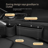 2 PCS Black-right Car Seat Gap Storage Box - Practical Car Organizer, Gap Filler for Easy Access and Extra Storage - Front View