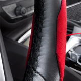 2 PCS Grey Steering Wheel Cover - Soft and Comfortable, Fits 38cm Diameter Steering Wheels - Front View