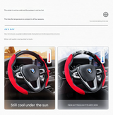 2 PCS Grey Steering Wheel Cover - Soft and Comfortable, Fits 38cm Diameter Steering Wheels - Top-Down View