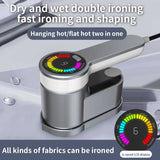 Yellow Mini Electric Iron - Rotating Handheld Garment Steamer, Portable Wrinkle Remover for Clothes, Compact Steam Iron for Home and Travel Use - Side View