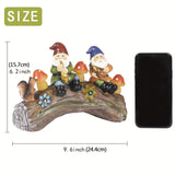 Solar-Powered Garden Gnome Statue - LED Lighted Outdoor Resin Decoration - Top-Down View
