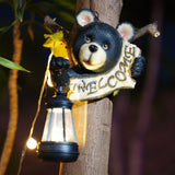Solar-Powered Gargoyle Statue with LED Lantern - Gothic Outdoor Halloween Garden Decor - Front View