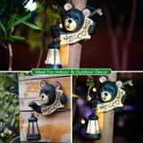 Solar-Powered Gargoyle Statue with LED Lantern - Gothic Outdoor Halloween Garden Decor - Top-Down View