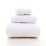 White Luxury 100% Cotton Towel Set ??3-Piece Combed Cotton Bath Towel Set