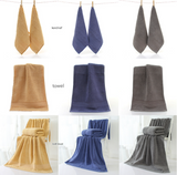 Beige Luxury 100% Cotton Towel Set - 3-Piece Combed Cotton Bath Towel Set - Side View