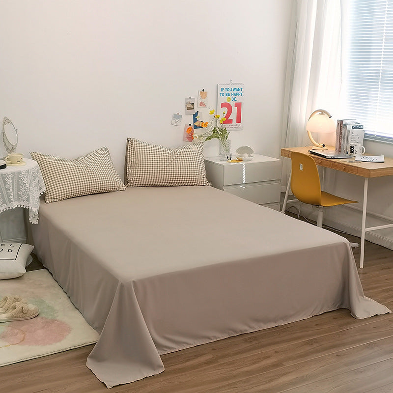 Yellow and Grey 4-Piece Cotton Bedding Set - Fits 1.5m/1.8m Beds (Duvet Cover 200x230cm, Bed Sheet 230x250cm)