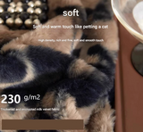 Khaki Luxury Winter Faux Rabbit Fur Bedding Set - 4-Piece Melange Style Plush Set for 1.8m Beds (200x230cm Duvet Cover) - Front View