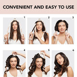 2 Pcs Light Orange Satin Heatless Hair Curling Rod Set for Sleep-In Styling | No Heat Damage | Tie-Dye Design - Side View