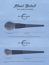 Gray 12-Piece Professional Makeup Brush Set with Cosmetic Bag - Premium Synthetic Fiber, Wooden Handle, Aluminum Tube - Top-Down View