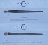 Gray 12-Piece Professional Makeup Brush Set with Cosmetic Bag - Premium Synthetic Fiber, Wooden Handle, Aluminum Tube - Rear View