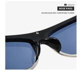 Brown Lenses With Brown Edges Trendy Curved Sunglasses - Cat Eye Design UV Protection Stylish Glare-Blocking Shades - Rear View