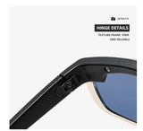 Brown Lenses With Brown Edges Trendy Curved Sunglasses - Cat Eye Design UV Protection Stylish Glare-Blocking Shades - Close-Up Angle
