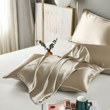 Champagne Gold Luxury Double-Sided Satin Silk Pillowcase – Summer Cooling Polyester Pillow Cover Set(Without Pillow Core)